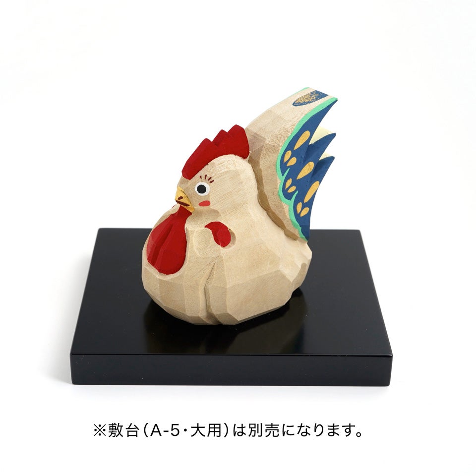 根付　鳥　酉　干支　木彫　在銘 奈良一刀彫の里を訪ねて 受注制作【高橋勇二】干支 酉（大）木地〈1個