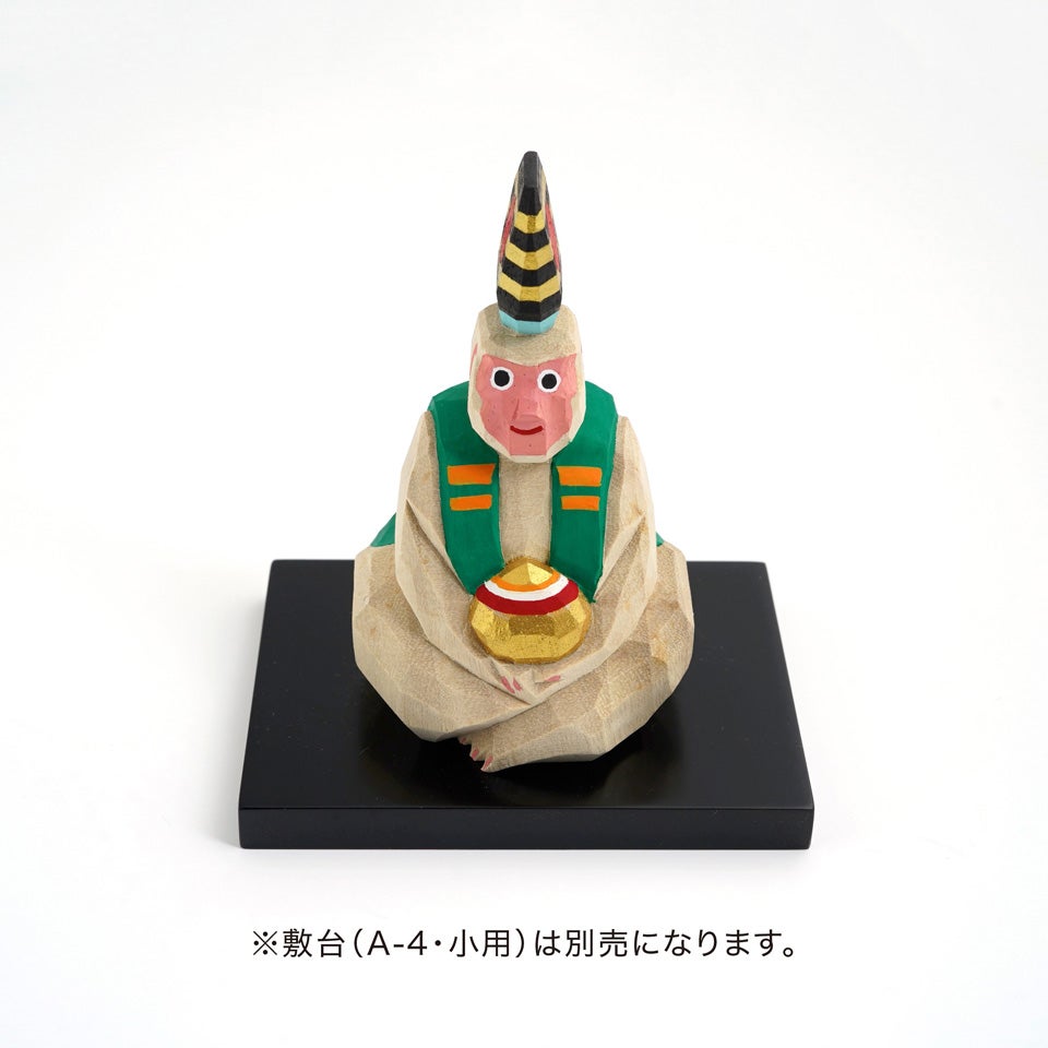 奈良一刀彫の里を訪ねて 受注制作【高橋勇二】干支 申（小）木地〈1個