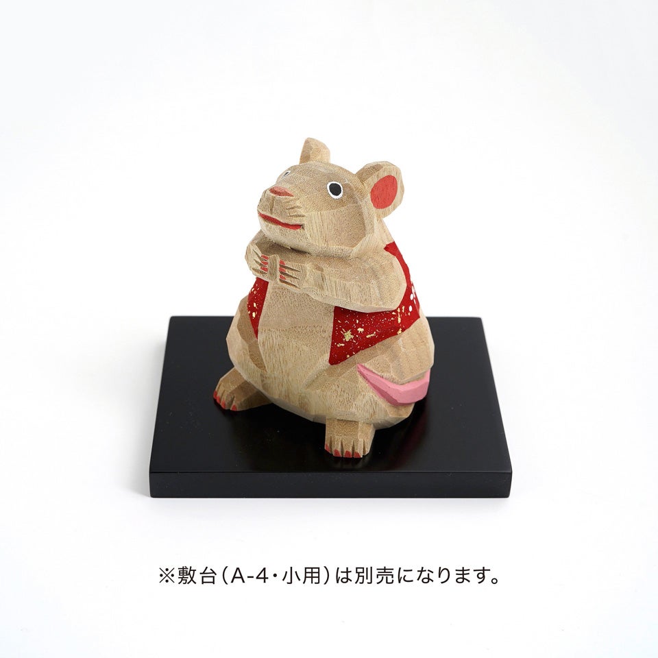 奈良一刀彫の里を訪ねて 受注制作【高橋勇二】干支 子（小）木地〈1個