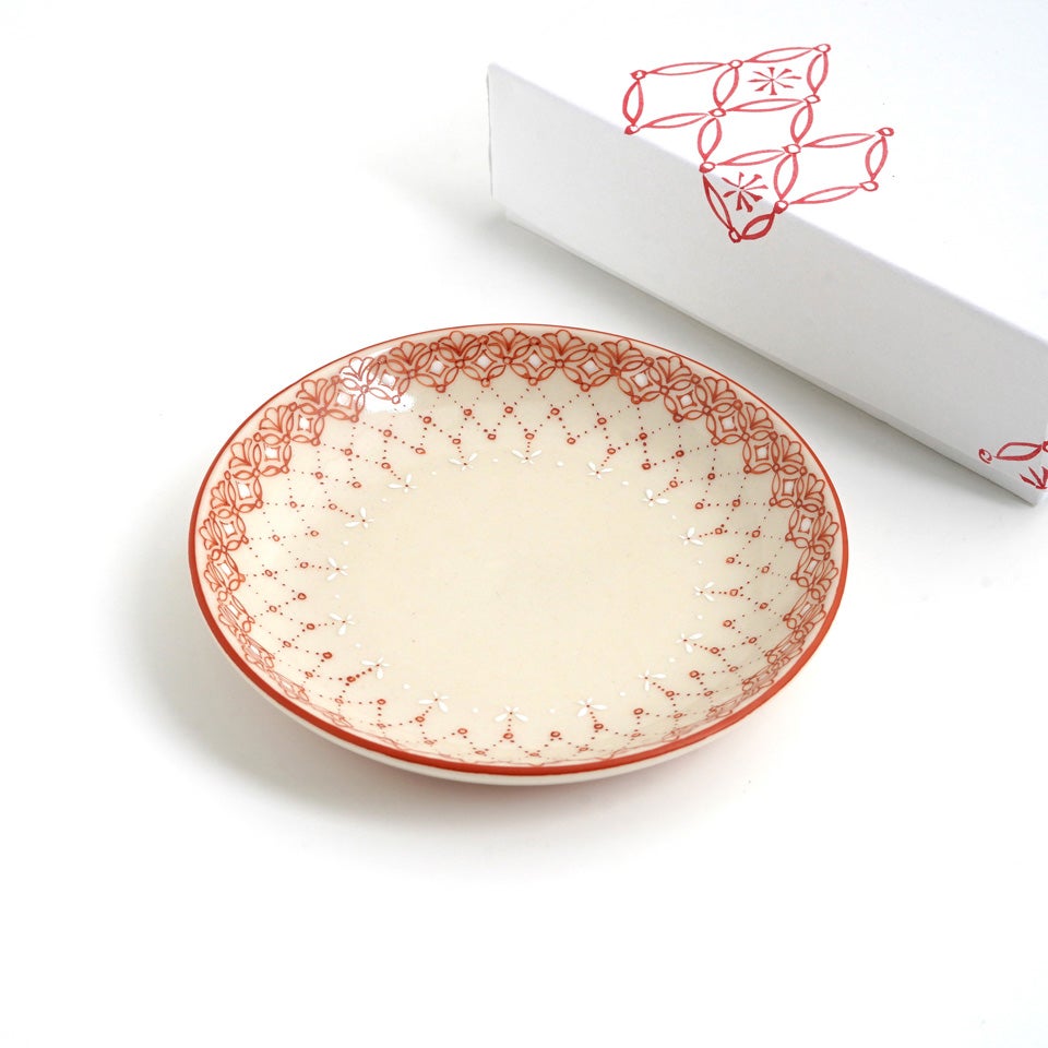 赤絵の系譜 赤絵 小皿（かすみ） 松村かなこ〈1枚〉 京焼・清水焼 |皿